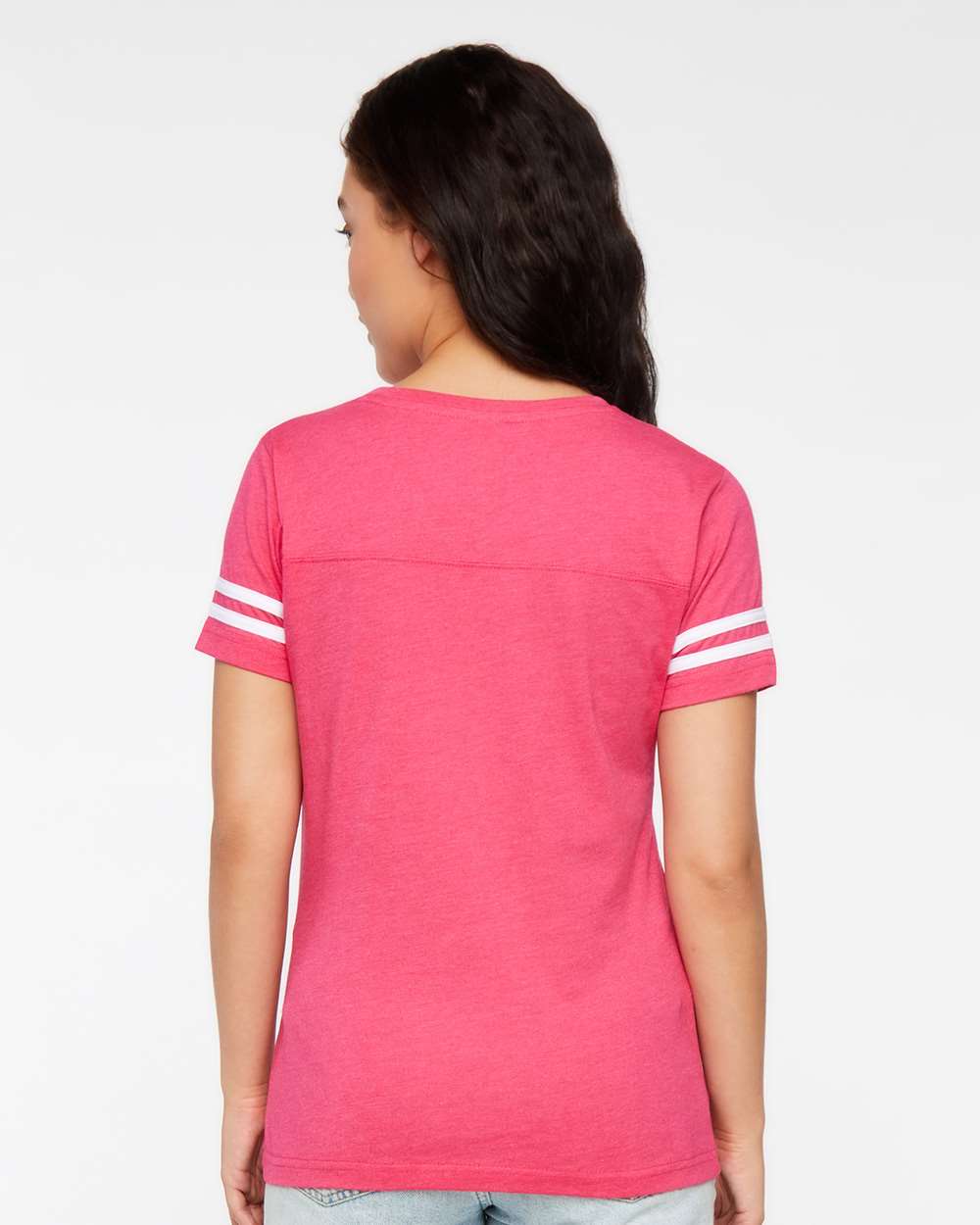 Women's Football V-Neck Fine Jersey Tee