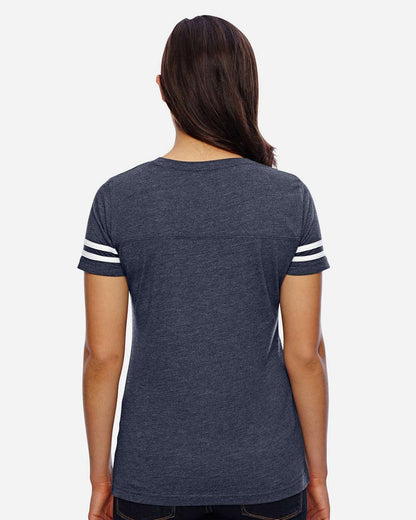 Women's Football V-Neck Fine Jersey Tee