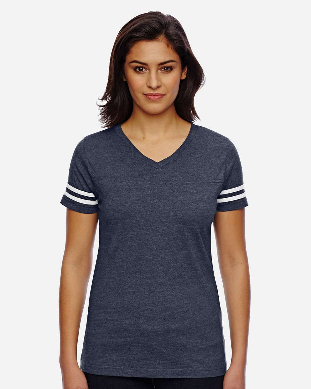 Women's Football V-Neck Fine Jersey Tee