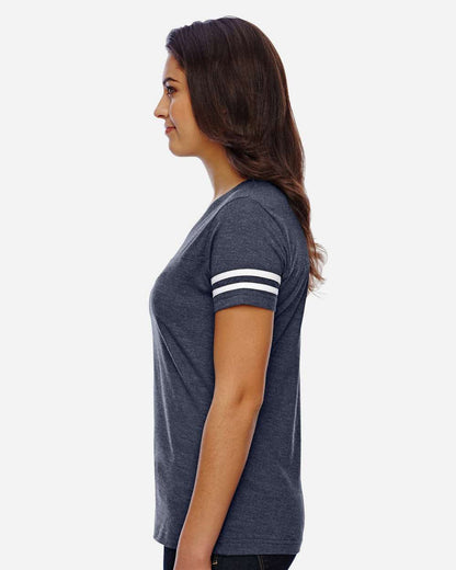 Women's Football V-Neck Fine Jersey Tee