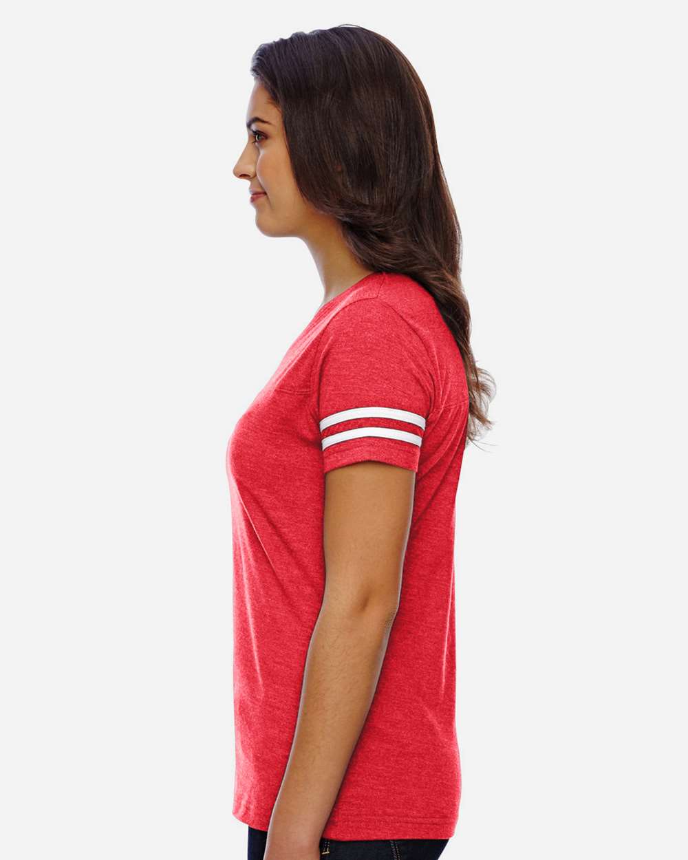 Women's Football V-Neck Fine Jersey Tee