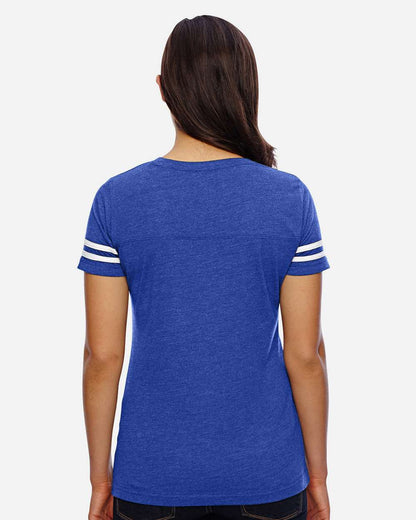 Women's Football V-Neck Fine Jersey Tee