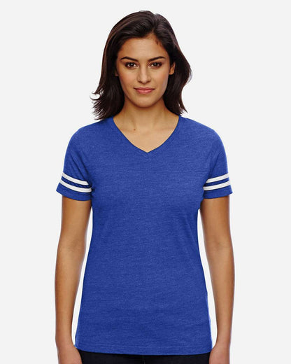 Women's Football V-Neck Fine Jersey Tee