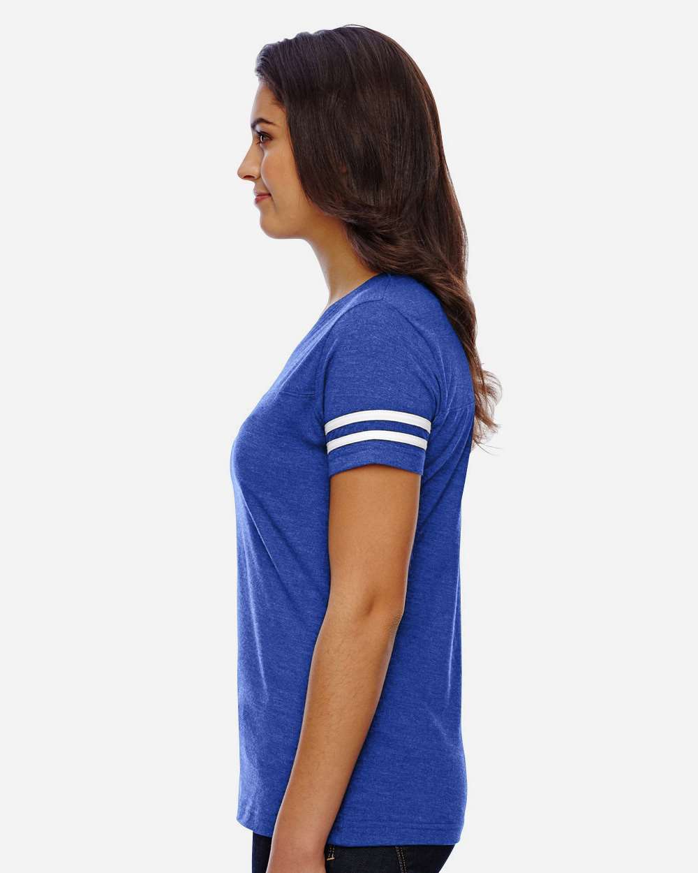 Women's Football V-Neck Fine Jersey Tee