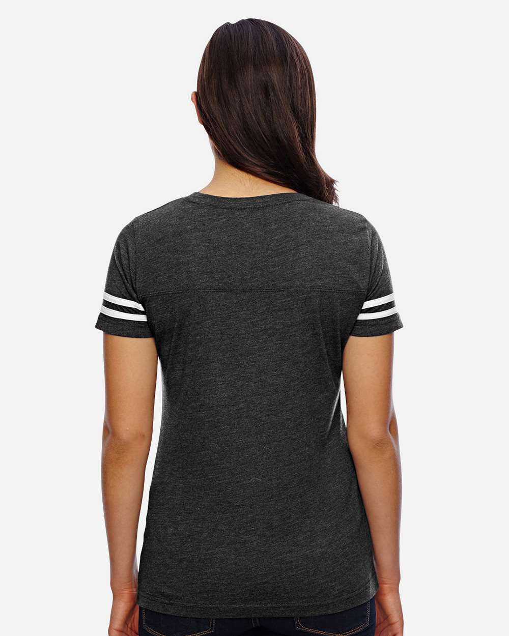 Women's Football V-Neck Fine Jersey Tee