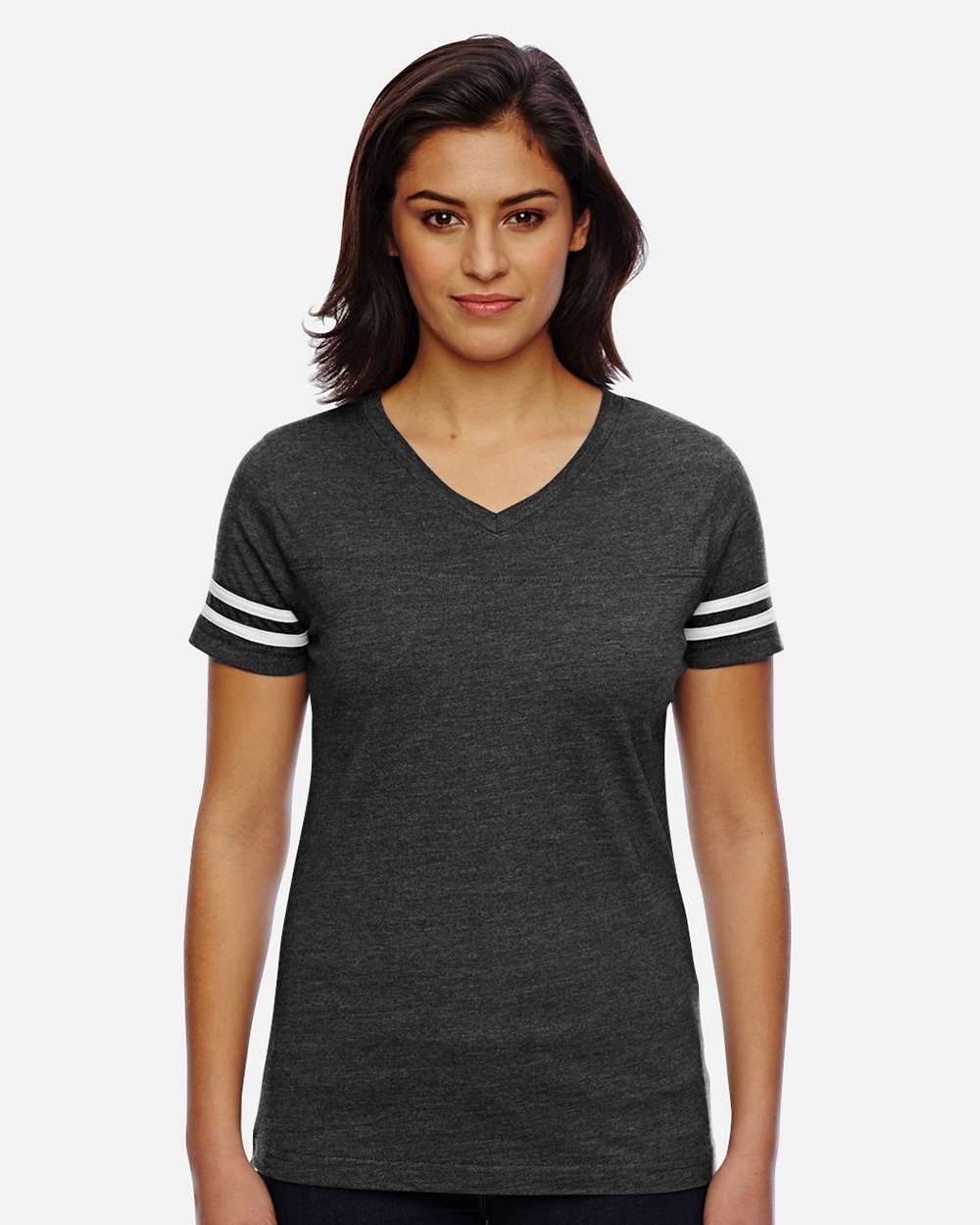 Women's Football V-Neck Fine Jersey Tee