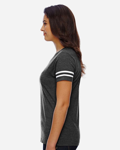 Women's Football V-Neck Fine Jersey Tee