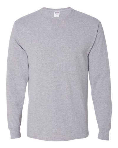 Jerzees Men's Dri-Power Cotton Blend Long Sleeve Tees, Moisture Wicking, Odor Protection, UPF 30+, Sizes S-3X, Athletic Heather, XX-Large