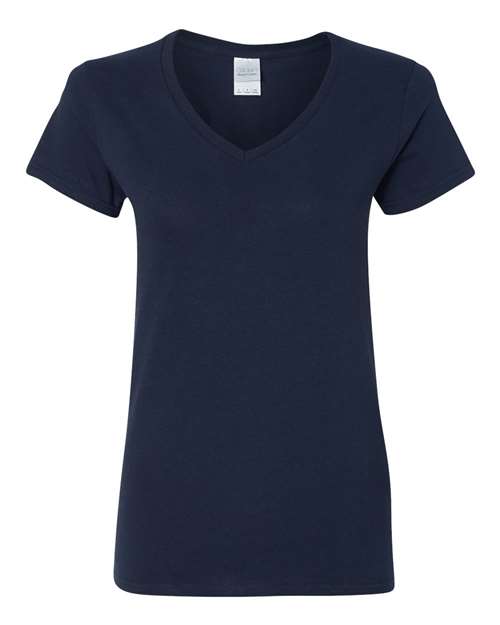 Gildan Women's Heavy Cotton V-Neck T-Shirt 2-Pack XL-Graphite-Navy