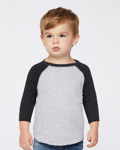 Toddler Baseball Fine Jersey Three-Quarter Sleeve Tee