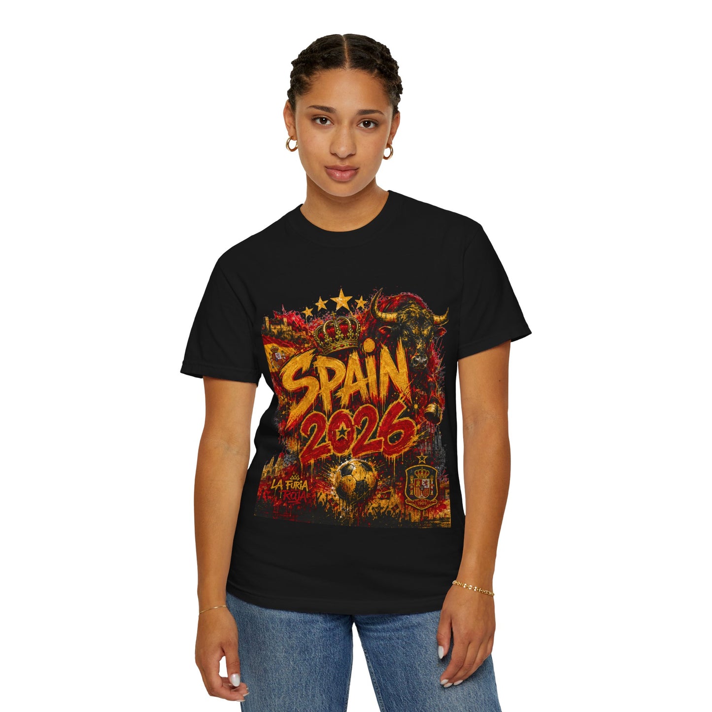 Spain Football World Cup 2026 'Fúria de Ouro' Graffiti Championship | Premium Graphic Tee