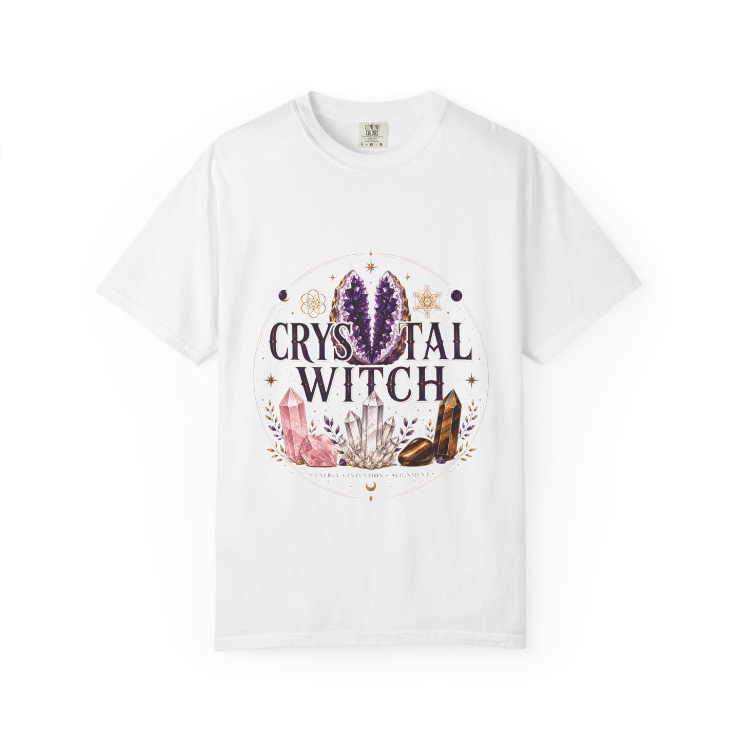 Crystal Witch Celestial Amethyst & Sacred Geometry Halloween | Premium Graphic Tee