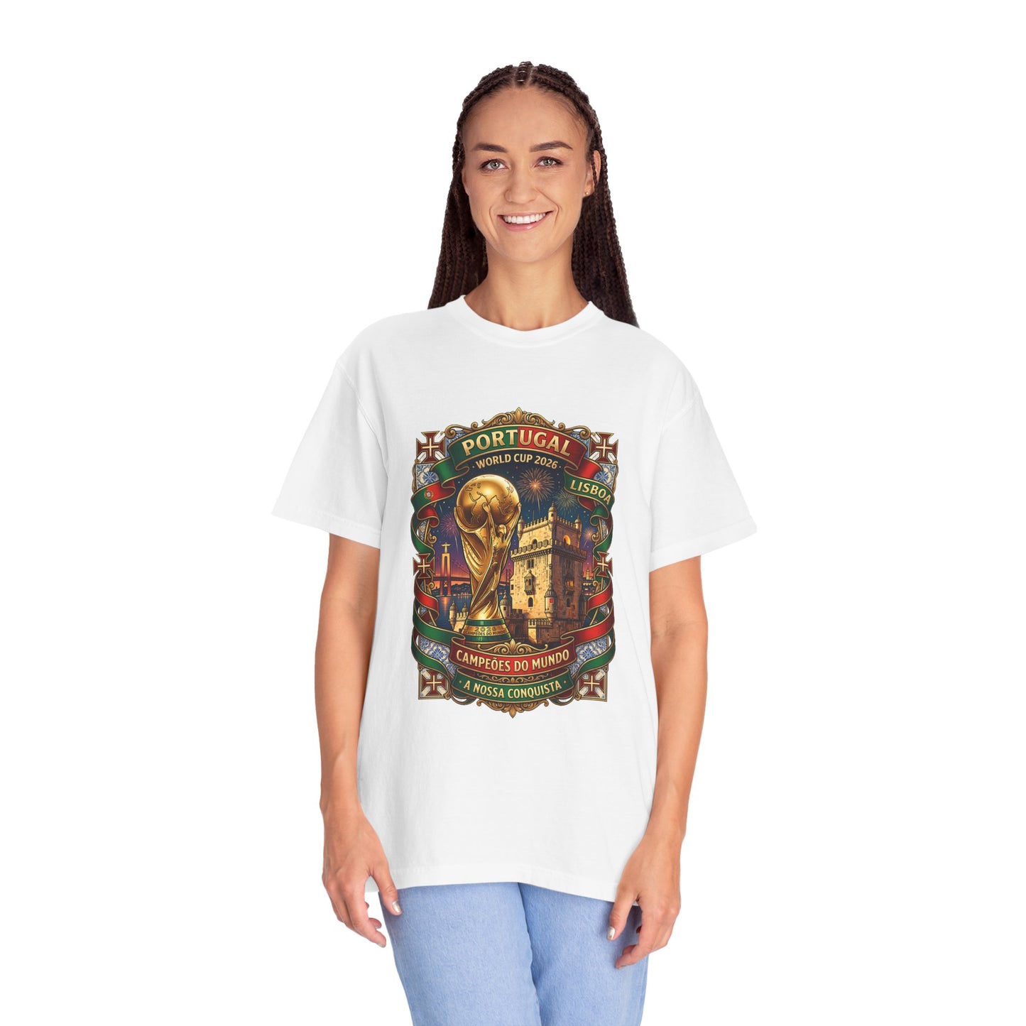 Portugal Football World Cup 2026 'A Nossa Conquista' Celebration Shield | Premium Graphic Tee