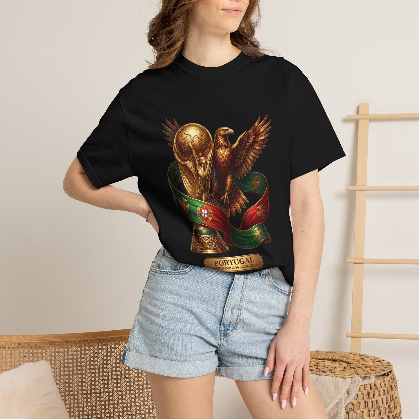 Portugal Football World Cup 2026 'Triumph of the Eagle' Trophy Graphic – Imperial Glory | Premium Summer Tee