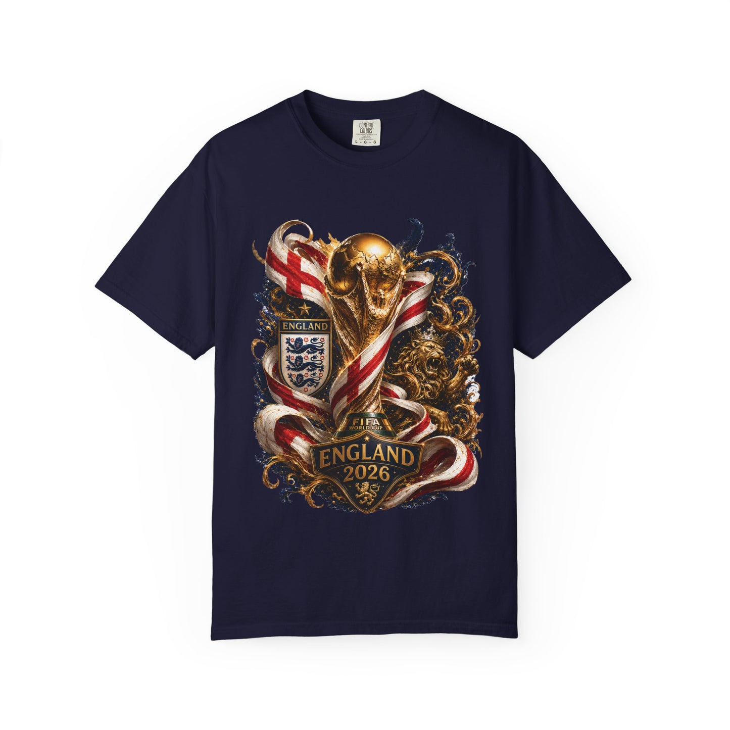 England World Cup 2026 Golden Glory – Three Lions | Premium Graphic Tee