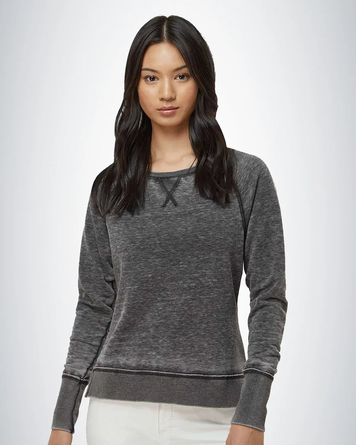 J. America 8927 Women Zen Fleece Raglan Sweatshirt