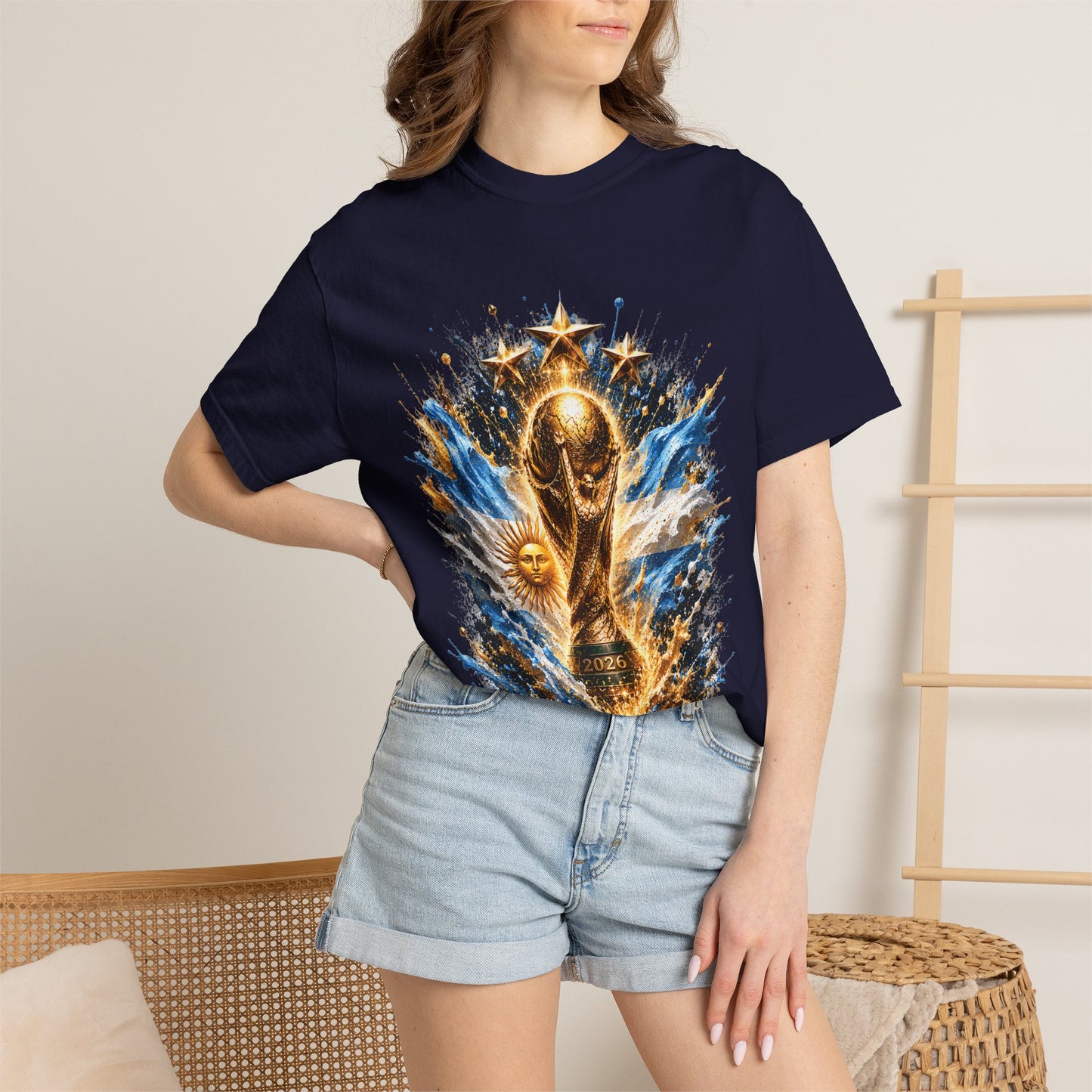 Argentina Football World Cup 2026 Kinetic Trophy – Celestial Glory | Premium Graphic Tee