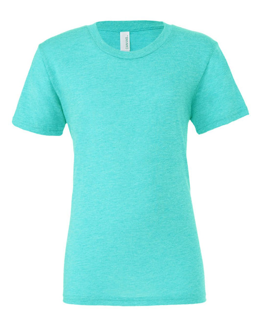 Canvas Mens Triblend Crew Neck Plain Short Sleeve T-Shirt (M) (Sea Green Triblend)