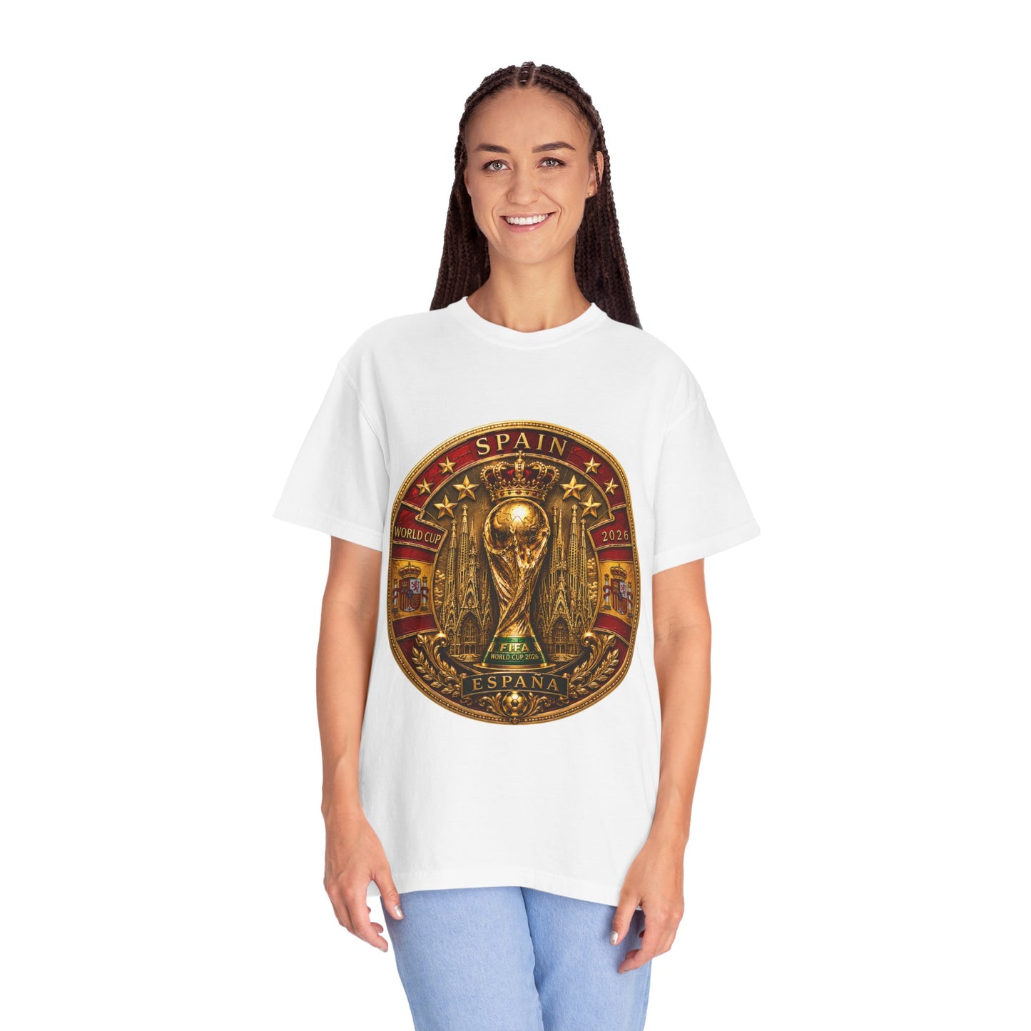 Spain Football World Cup 2026 'Medalha de Sagrada' Round Medallion | Premium Graphic Tee
