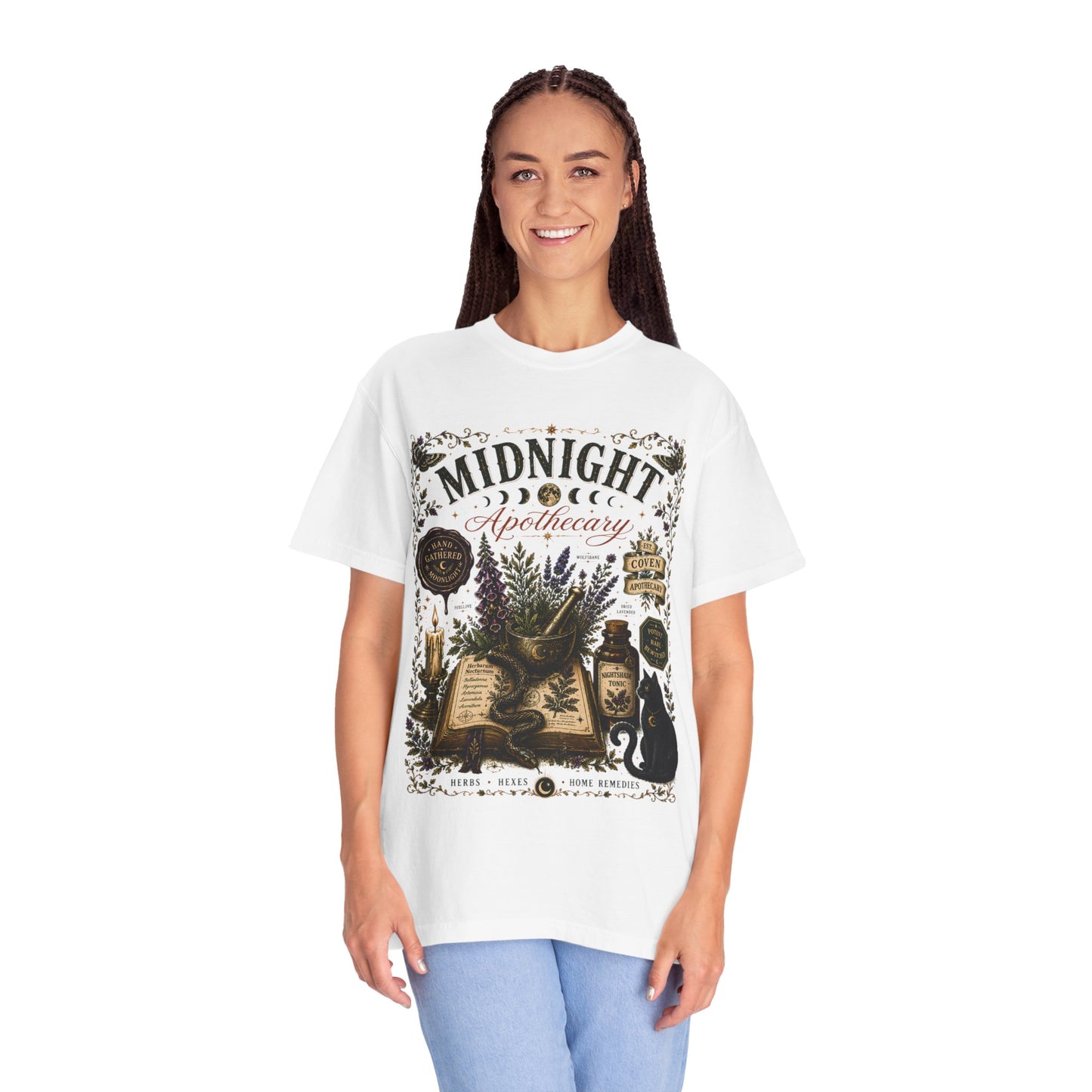 Midnight Apothecary Witchy Grimoire Halloween | Premium Graphic Tee