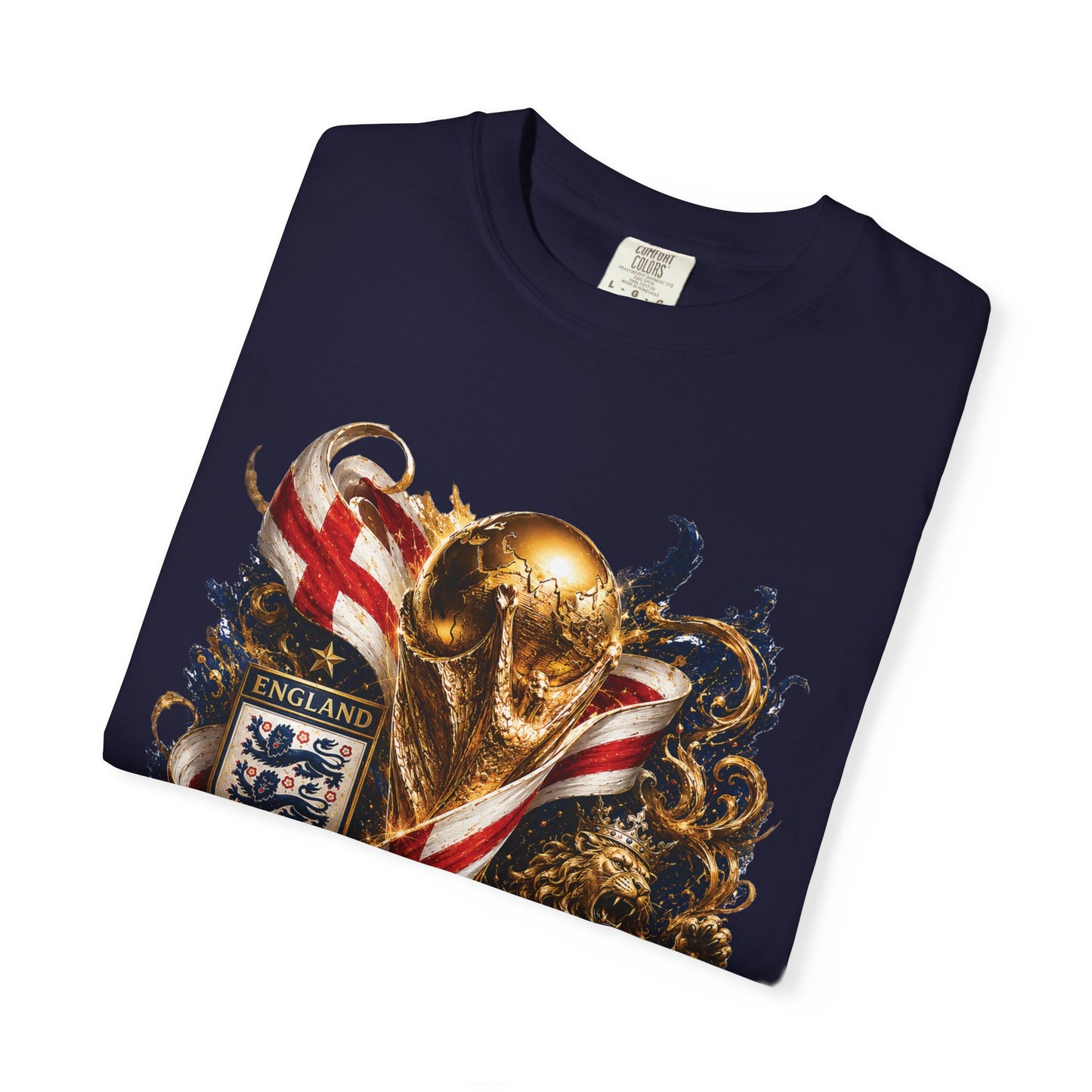 England World Cup 2026 Golden Glory – Three Lions | Premium Graphic Tee
