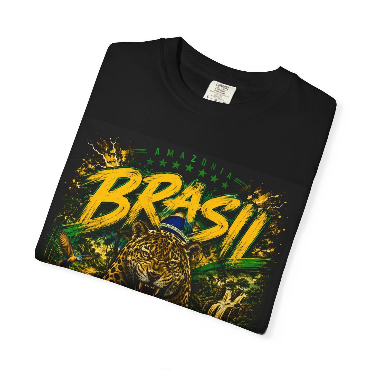 Brasil Amazonia World Cup 2026 T-Shirt PNG | Jaguar Soccer Graphic Tee | Natureza Garra Futebol Copa Do Mundo Fan Gift