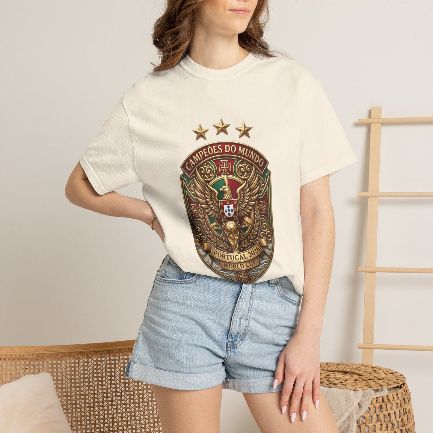 Portugal Football World Cup 2026 'Campeões do Mundo' Sovereign Shield | Premium Graphic Tee