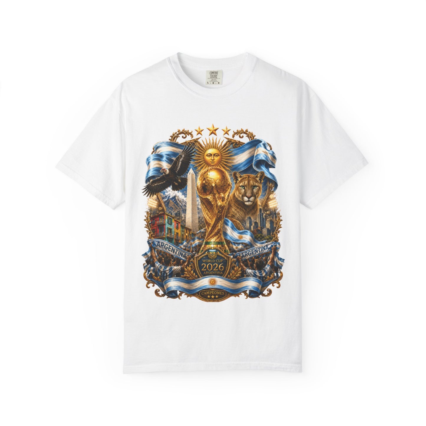 Argentina Football World Cup 2026 'Republica de Campeones' Epic Collage | Premium Summer Tee