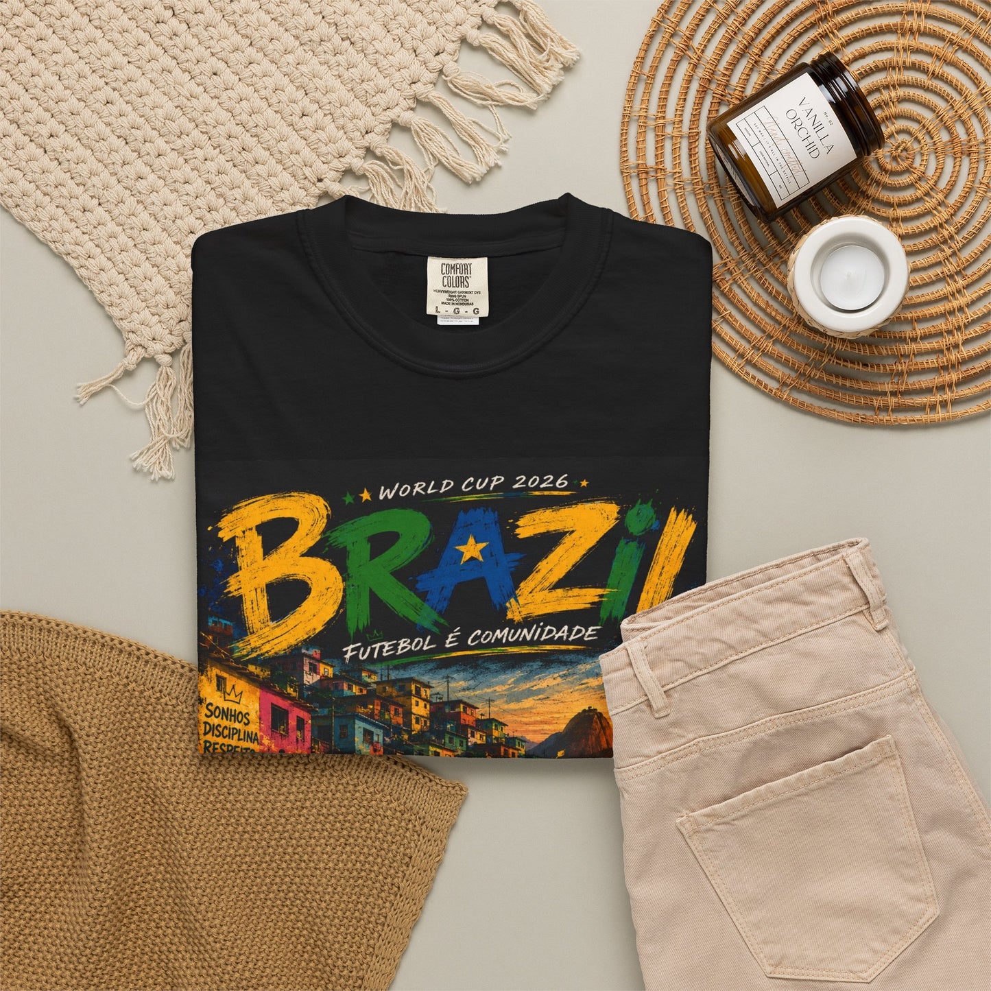 Brazil Favela World Cup 2026 T-Shirt PNG | Joga Bonito Street Soccer Graphic Tee | Copa Do Mundo Fan Gift