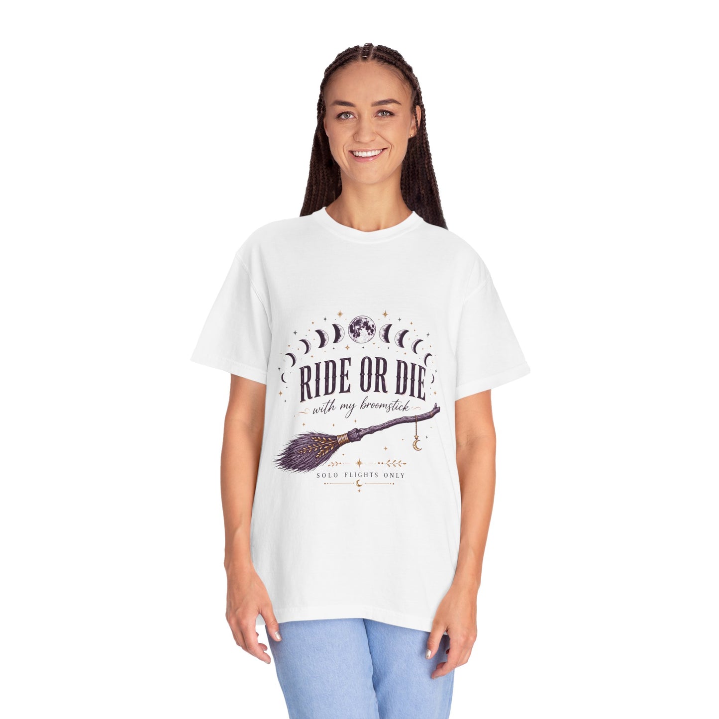 Ride Or Die With My Broomstick Celestial Witch | Premium Graphic Tee