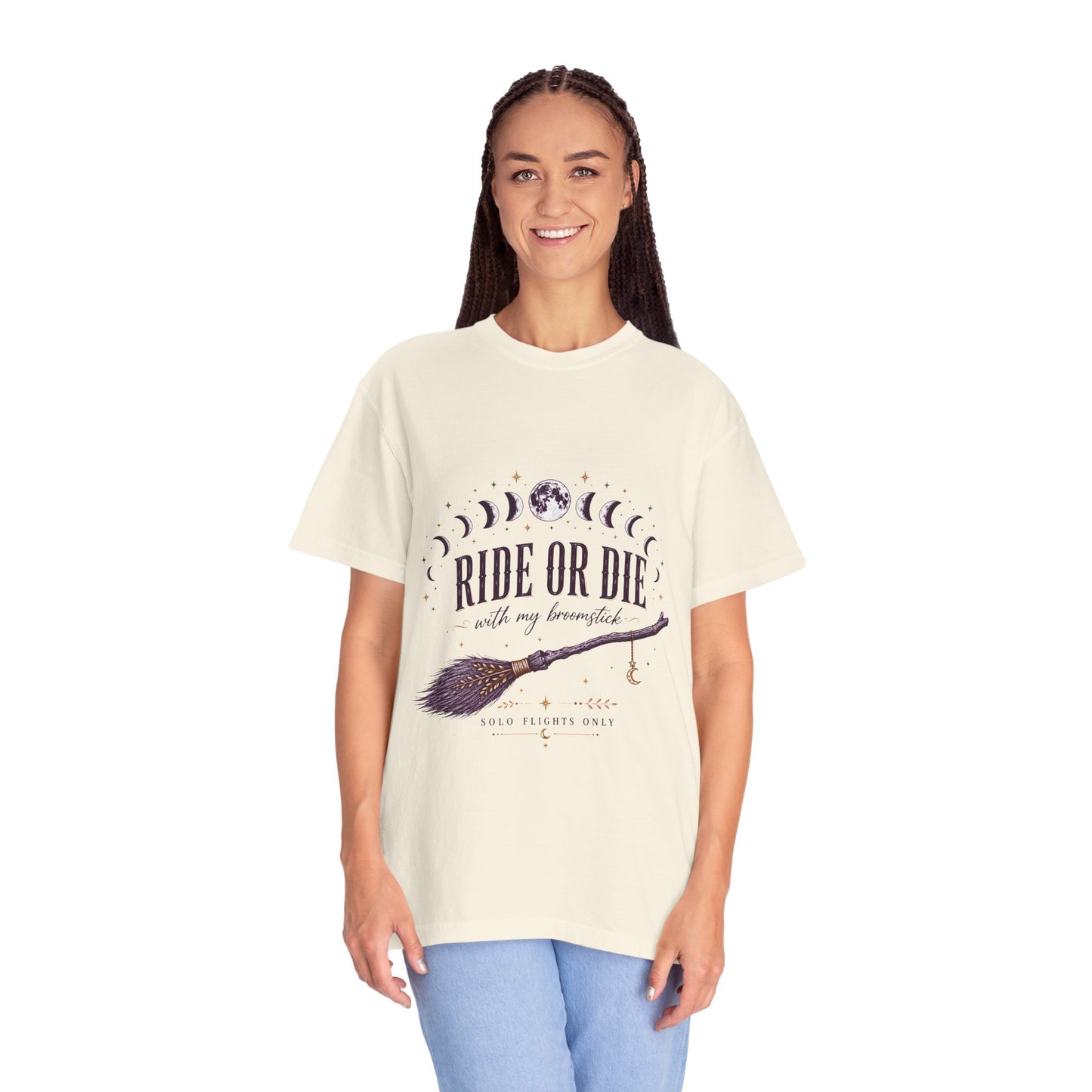 Ride Or Die With My Broomstick Celestial Witch | Premium Graphic Tee