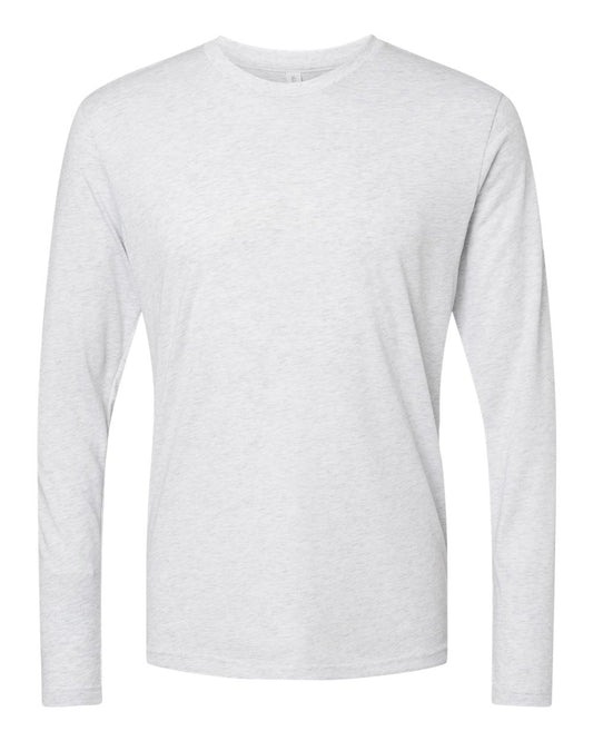 Next Level NL6071 Men's Tri-Blend Long-Sleeve Crew Heather White L