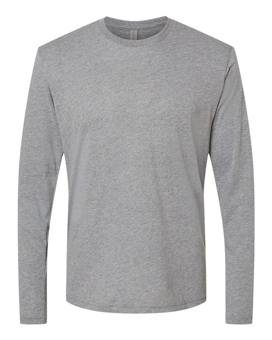 NEXT LEVEL APPAREL B26818584 Men's Rib-Knit Tri-Blend Long-Sleeve T-Shirt, M, Premium Heather