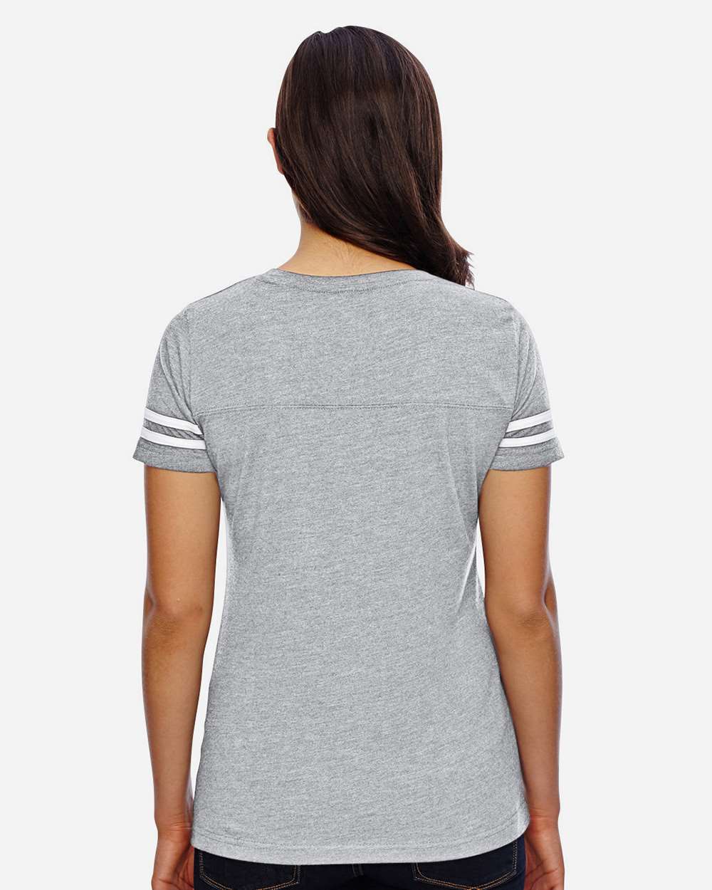 Women's Football V-Neck Fine Jersey Tee