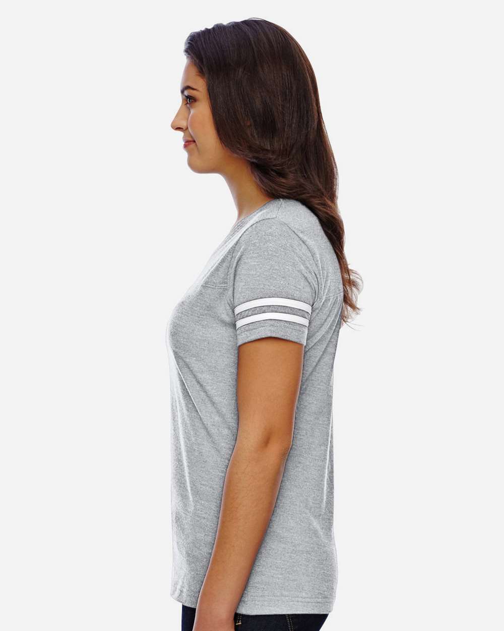 Women's Football V-Neck Fine Jersey Tee