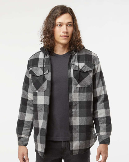 Men's Quilted Flannel Hooded Jacket