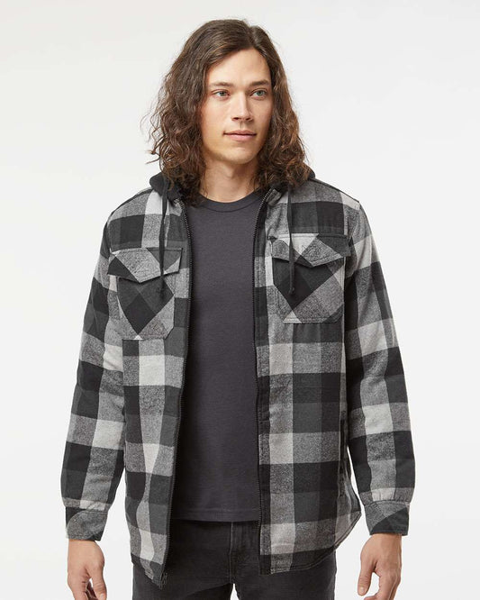 Men's Quilted Flannel Hooded Jacket