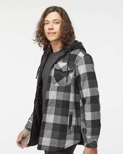 Men's Quilted Flannel Hooded Jacket