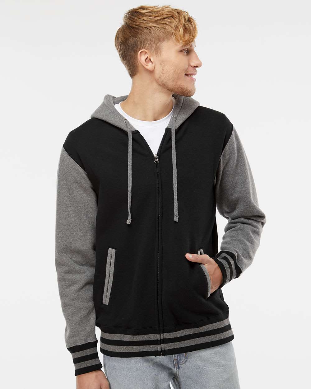 Unisex Heavyweight Varsity Full-Zip Hooded Sweatshirt