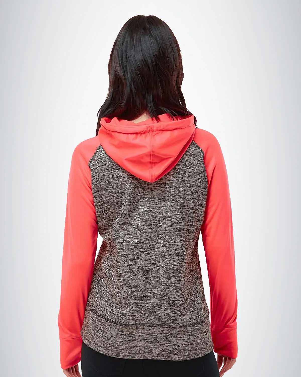 J. America 8618 Women Colorblocked Cosmic Fleece Hooded Sweatshirt