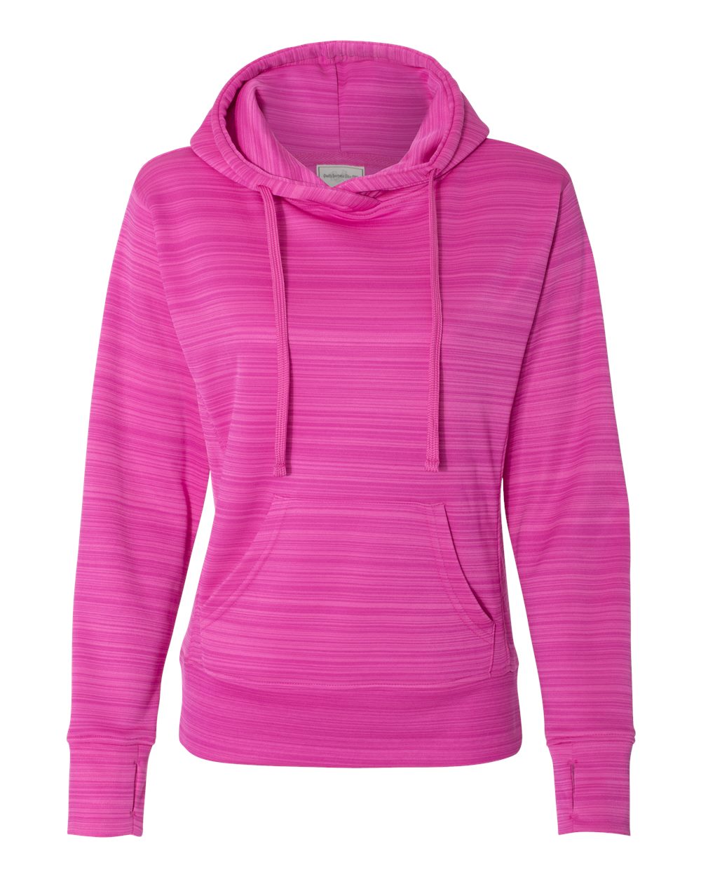 J. America 8662 Women Odyssey Striped Performance Fleece Lapover Hooded Sweatshirt