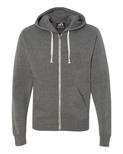 J. America 8872 Triblend Full-Zip Hooded Sweatshirt