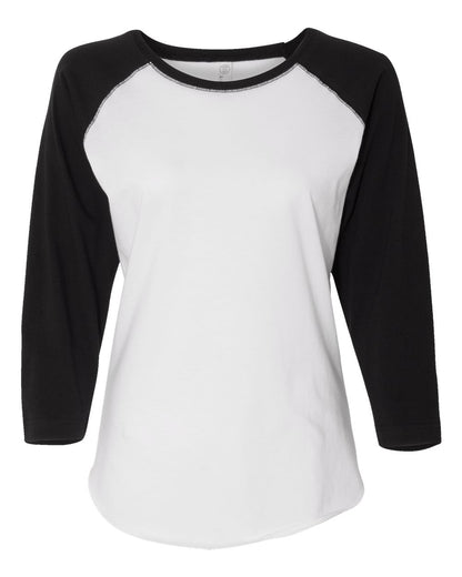 LAT 3530 Women Baseball Fine Jersey Three-Quarter Sleeve Tee