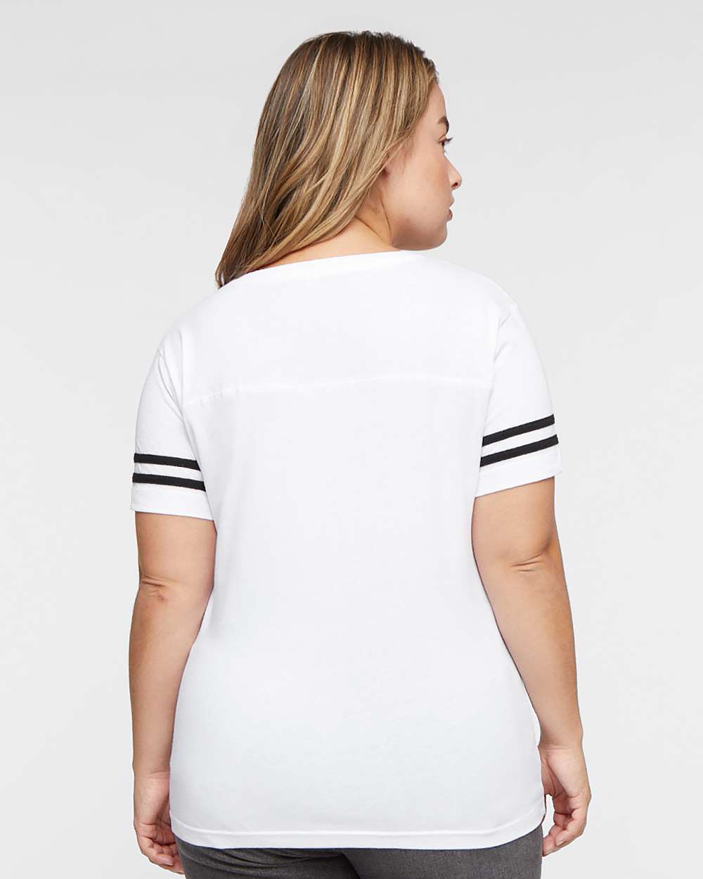 Women's Football V-Neck Fine Jersey Tee