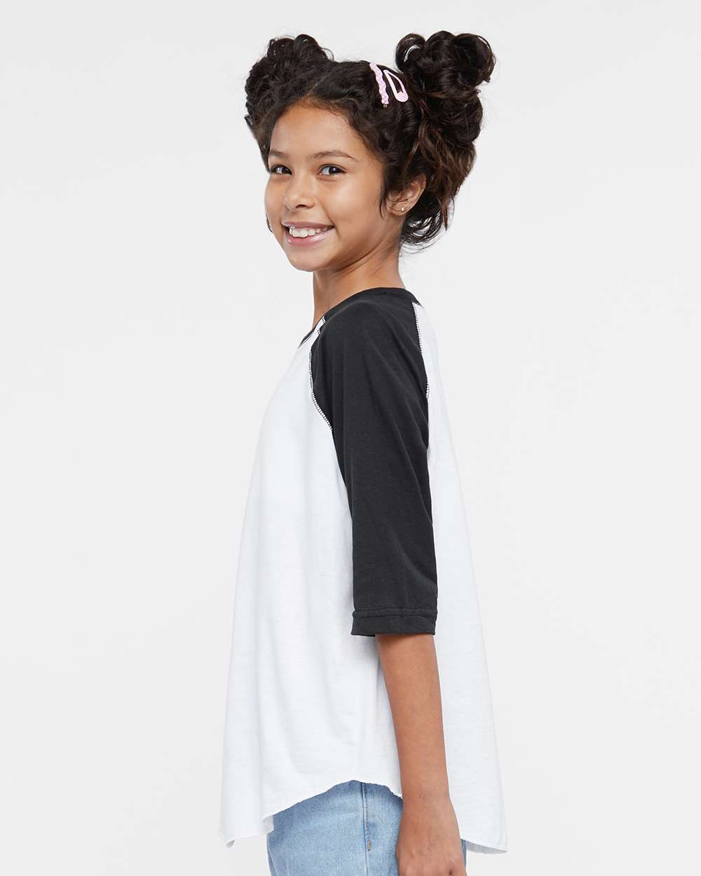 Youth Baseball Fine Jersey Three-Quarter Sleeve Tee