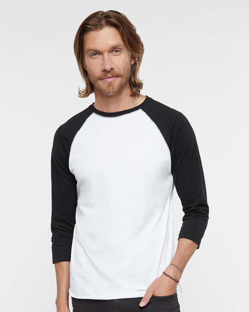 Men's Baseball Fine Jersey Three-Quarter Sleeve Tee