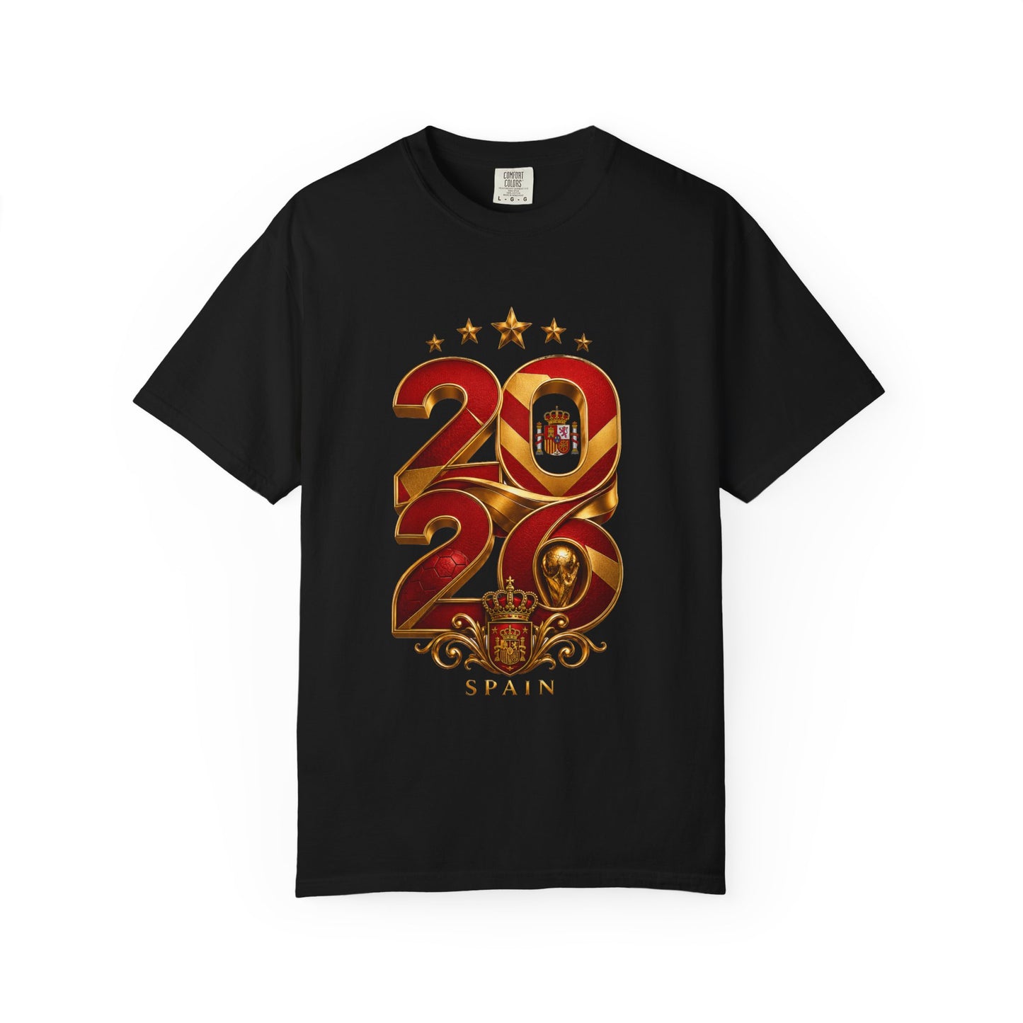 Spain Football World Cup 2026 'Ano de Glória' Typography Crest | Premium Graphic Tee