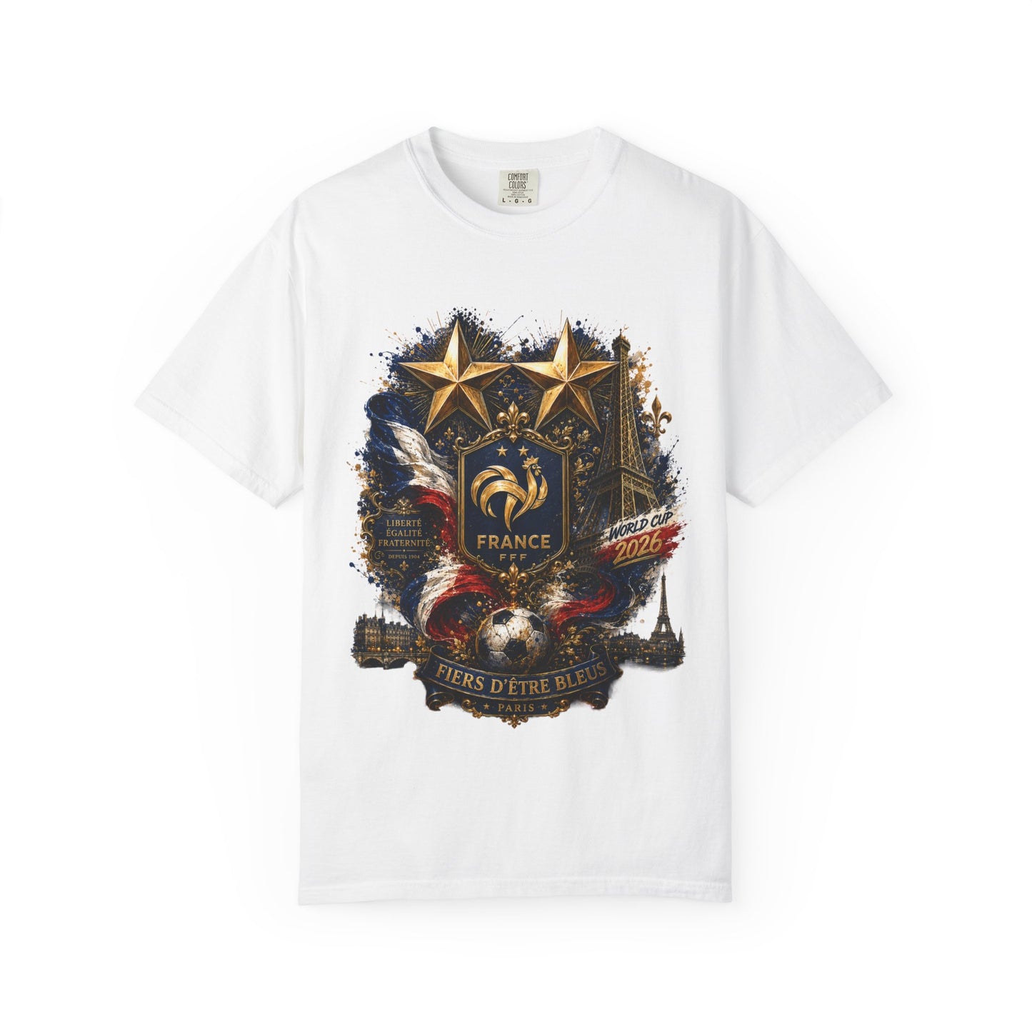 France Football 'Fiers d’Être Bleus' Celestial Shield – World Cup 2026 | Premium Graphic Tee