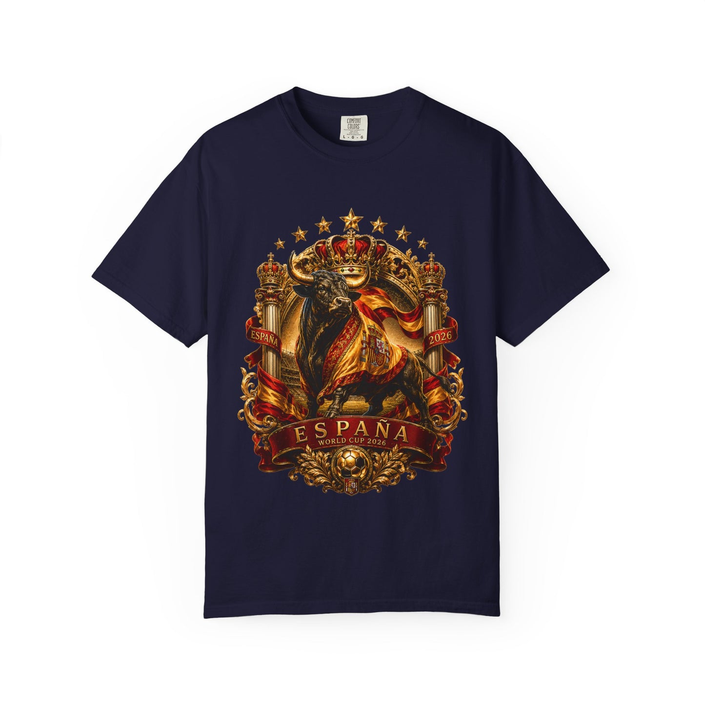 Spain Football World Cup 2026 'Toro de Oro' Imperial Crest | Premium Graphic Tee