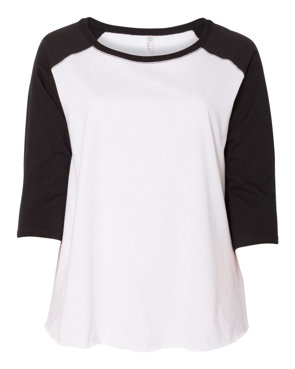 LAT 3830 Curvy Collection Women Baseball Three-Quarter Sleeve Tee